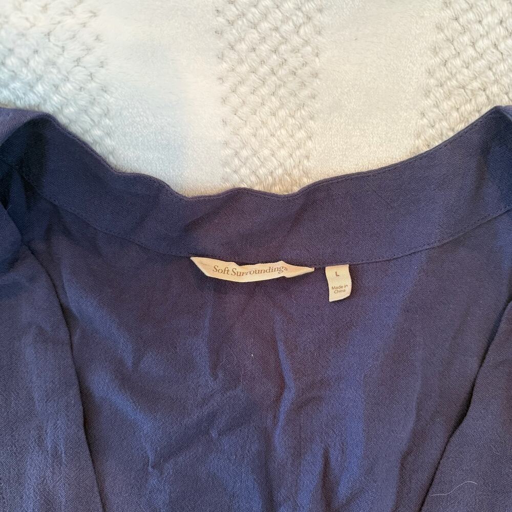 new soft surroundings Benedetta Gauze Topper button tunic/cardigan size large L - Picture 4 of 5